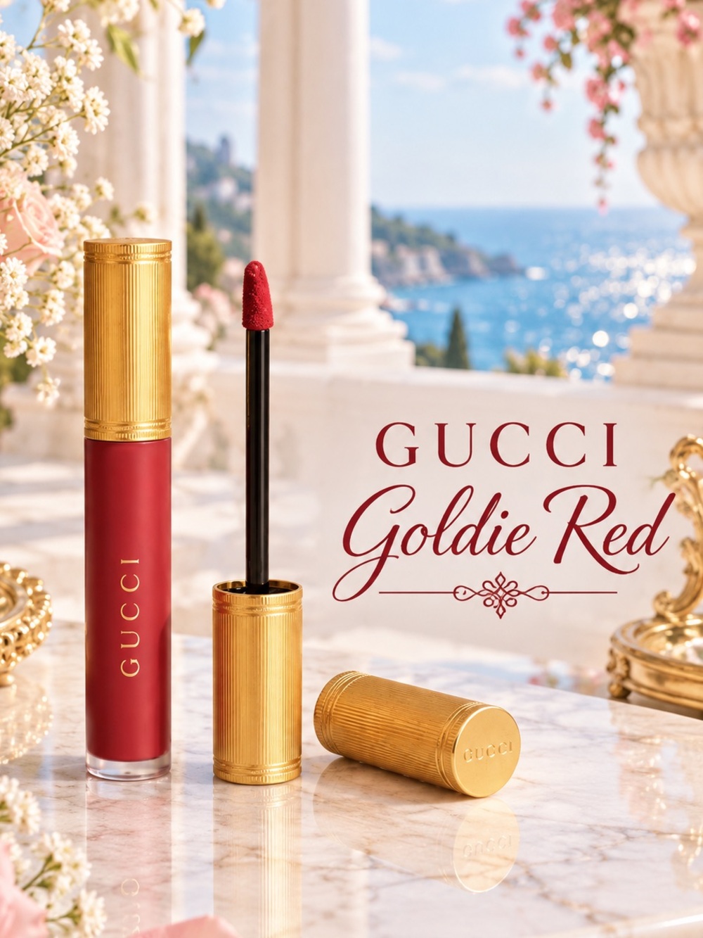 Gucci Luxurious Red Lipstick #24 Goldie Red